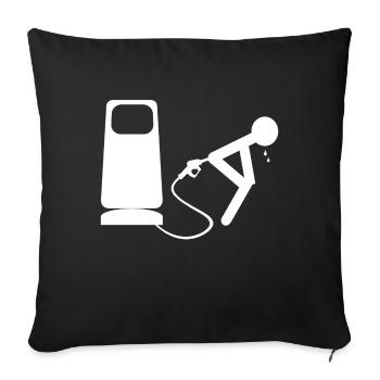 white petrol - Sofa pillowcase 17,3'' x 17,3'' (45 x 45 cm) - black - Front