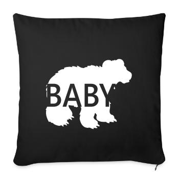 Baby Bär Weiss Tolle Geschenkidee - Sofakissenbezug 45 x 45 cm - Schwarz - Vorne