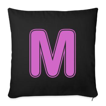 M Buchstabe Alphabet Name Buchstabieren Geschenk - Sofakissenbezug 45 x 45 cm - Schwarz - Vorne