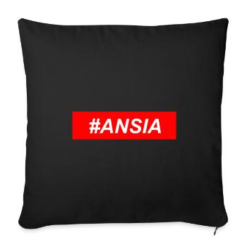 #ANSIA - Housse de coussin décorative 45 x 45 cm - noir - Devant