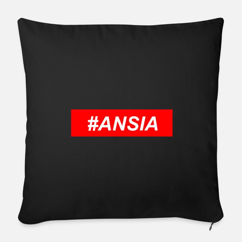 #ANSIA - Housse de coussin décorative 45 x 45 cm - noir
