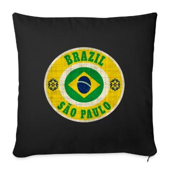 Brazil Sao Paulo / Gift / Gift Idea - Sofa pillowcase 17,3'' x 17,3'' (45 x 45 cm) - black - Front