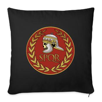 Tête de mort empire romain - Housse de coussin décorative 45 x 45 cm - noir - Devant