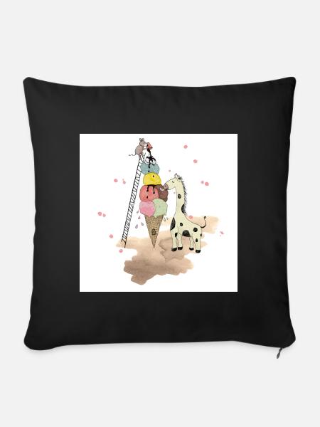 Wildlife Icecream - Sofakissenbezug 45 x 45 cm - Schwarz