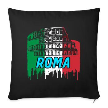 Rome / Gift / Gift Idea - Sofa pillowcase 17,3'' x 17,3'' (45 x 45 cm) - black - Front