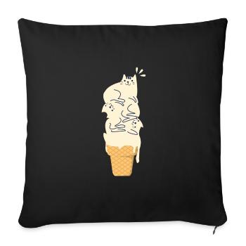Chat sur glace Chat chat de la maison cadeau - Housse de coussin décorative 45 x 45 cm - noir - Devant