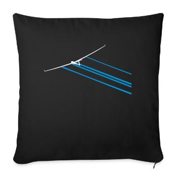 Glider pilot gliding gift Pilot flying - Sofa pillowcase 17,3'' x 17,3'' (45 x 45 cm) - black - Front