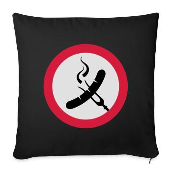 Grillwurst - Sofakissenbezug 45 x 45 cm - Schwarz - Vorne