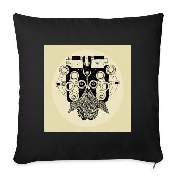 Phoropter Owl Poster - Sofa pillowcase 17,3'' x 17,3'' (45 x 45 cm) - black - Front