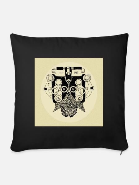 Phoropter Eule Poster - Sofakissenbezug 45 x 45 cm - Schwarz