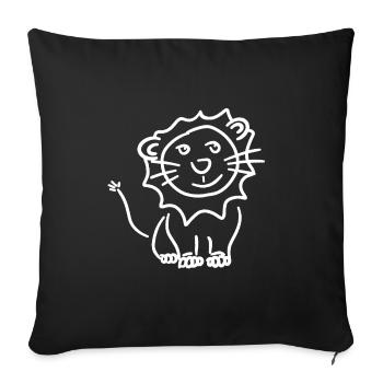 Sun Lion Doodle Style - Sofa pillowcase 17,3'' x 17,3'' (45 x 45 cm) - black - Front