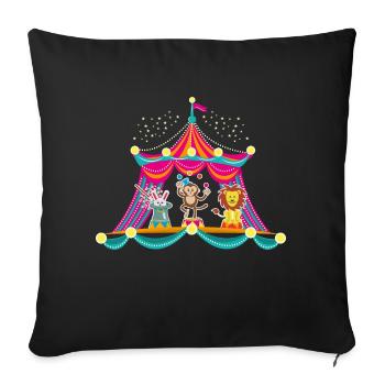 Circus - Monkey Circus - Circus Animals Hare Lion - Sofa pillowcase 17,3'' x 17,3'' (45 x 45 cm) - black - Front
