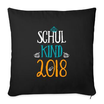 Kita Abgänger Schulkind Einschulung Kindergarten - Sofakissenbezug 45 x 45 cm - Schwarz - Vorne