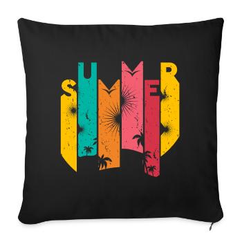Summer Sun Party Bière Vacances Majorque Ibiza Bulg - Housse de coussin décorative 45 x 45 cm - noir - Devant