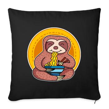 Ramen Life Motiv Faultier Motiv Shirt Ramen Noodle - Sofakissenbezug 45 x 45 cm - Schwarz - Vorne