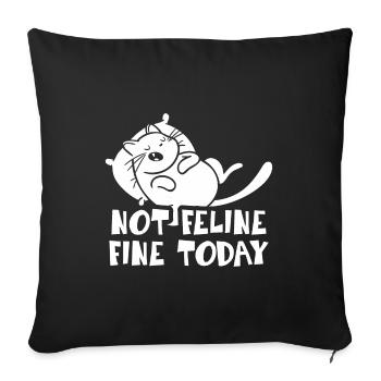 Cat Kitten Puss Kitten Pet Sick Gift - Sofa pillowcase 17,3'' x 17,3'' (45 x 45 cm) - black - Front