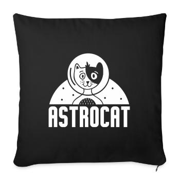 Chat Chaton Pet Astronaut Cadeau - Housse de coussin décorative 45 x 45 cm - noir - Devant
