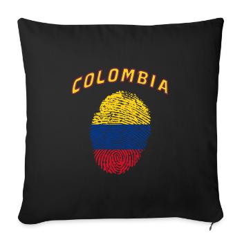 Colombia Fingerprint / Gift Flag - Sofa pillowcase 17,3'' x 17,3'' (45 x 45 cm) - black - Front