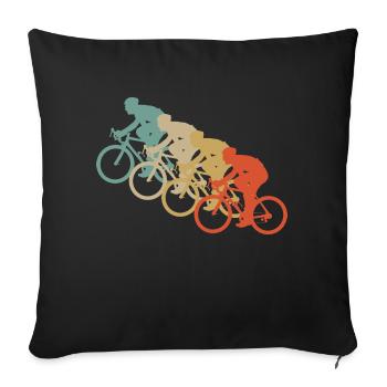 Vélo de style rétro Vintage vélo deux roues Sport - Housse de coussin décorative 45 x 45 cm - noir - Devant