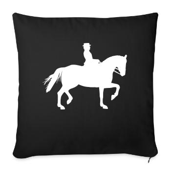 Equitation Equitation équestre Equestre sport équestre - Housse de coussin décorative 45 x 45 cm - noir - Devant