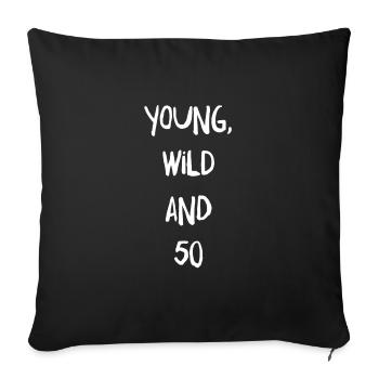 50th birthday - Sofa pillowcase 17,3'' x 17,3'' (45 x 45 cm) - black - Front