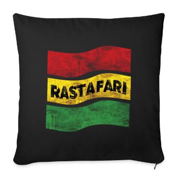 Rastafari Flag - Sofa pillowcase 17,3'' x 17,3'' (45 x 45 cm) - black - Front