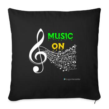 Music ON - Housse de coussin décorative 45 x 45 cm - noir - Devant