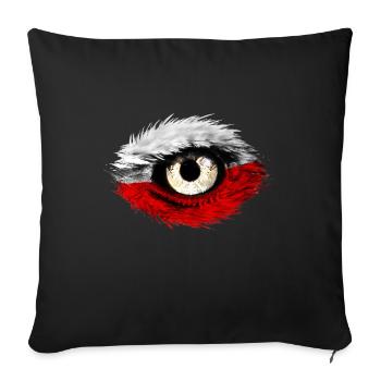 Polnischer Adler mit Polen Flagge Geschenk - Sofakissenbezug 45 x 45 cm - Schwarz - Vorne
