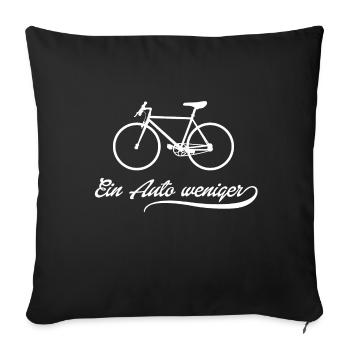 Bicycle instead of car movement - Sofa pillowcase 17,3'' x 17,3'' (45 x 45 cm) - black - Front