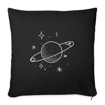 Space Planet Stars - Sofa pillowcase 17,3'' x 17,3'' (45 x 45 cm) - black - Front
