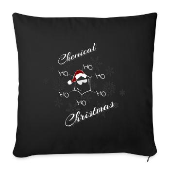 Noël chimique Joyeux Noël Nerds de chimie - Housse de coussin décorative 45 x 45 cm - noir - Devant