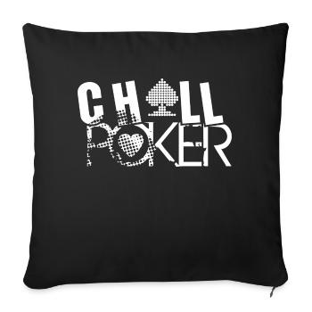 poker - Sofa pillowcase 17,3'' x 17,3'' (45 x 45 cm) - black - Front