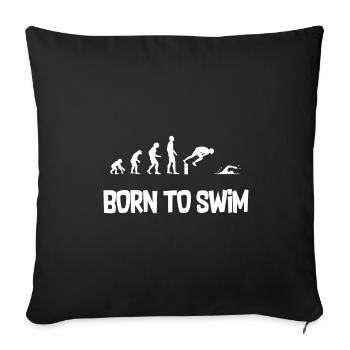 Evolutions Tshirt Schwimmen - Sofakissenbezug 45 x 45 cm - Schwarz - Vorne