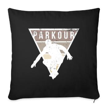 Parkour freerunning passe-temps sportif urbain cadeau - Housse de coussin décorative 45 x 45 cm - noir - Devant