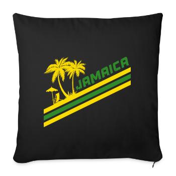 Jamaïque Palmes / Cadeau Caraïbes - Housse de coussin décorative 45 x 45 cm - noir - Devant