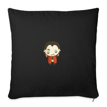 Cute Vampire Dracula Cartoon – Halloween Design - Sofa pillowcase 17,3'' x 17,3'' (45 x 45 cm) - black - Front