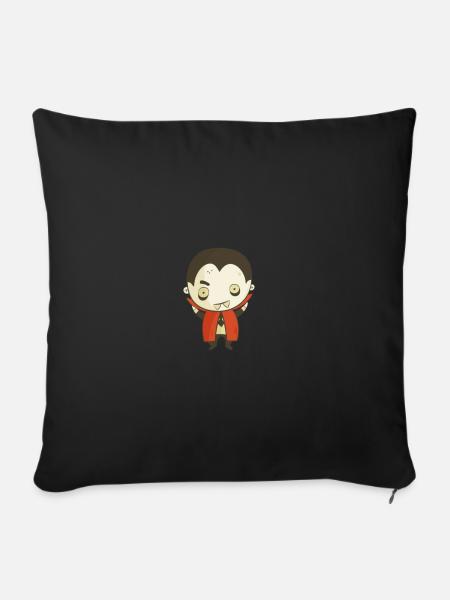 Süßer Vampir Dracula Cartoon – Halloween Design - Sofakissenbezug 45 x 45 cm - Schwarz