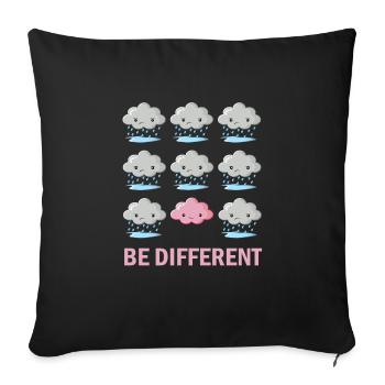 Be different - Sofa pillowcase 17,3'' x 17,3'' (45 x 45 cm) - black - Front
