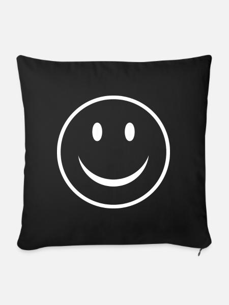 Smiley - Sofakissenbezug 45 x 45 cm - Schwarz