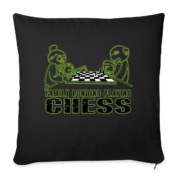 Family Bonding Playing CHESS - Sofa pillowcase 17,3'' x 17,3'' (45 x 45 cm) - black - Front