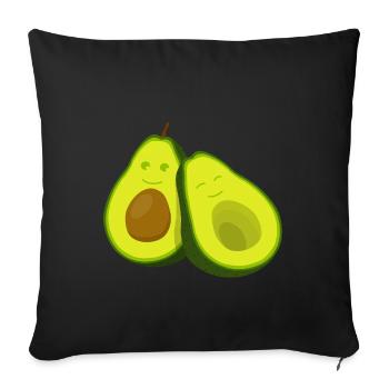 Kuschelige Avocadofreundschaft - Sofakissenbezug 45 x 45 cm - Schwarz - Vorne