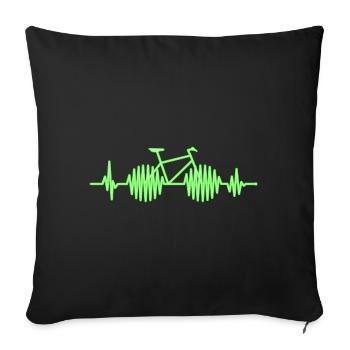 Neon Bicycle Heartbeat - Sofa pillowcase 17,3'' x 17,3'' (45 x 45 cm) - black - Front