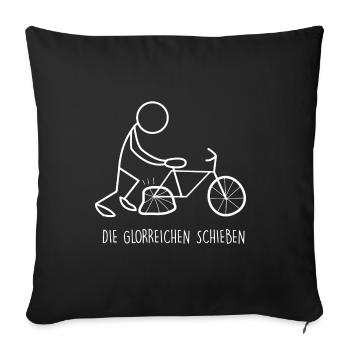 Fahrrad Die Glorreichen schieben - Sofakissenbezug 45 x 45 cm - Schwarz - Vorne