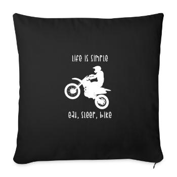 Motocross - Sofa pillowcase 17,3'' x 17,3'' (45 x 45 cm) - black - Front
