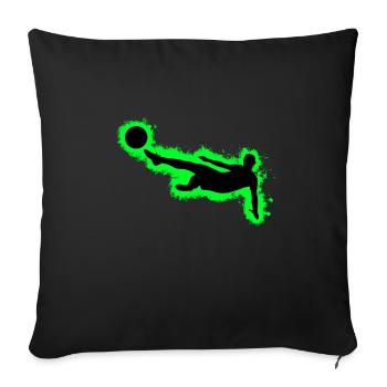 Silhouette Football Green and Black Outline - Sofa pillowcase 17,3'' x 17,3'' (45 x 45 cm) - black - Front