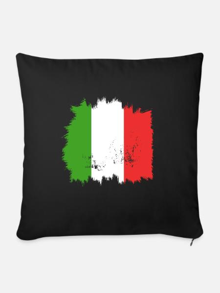 Italien Flagge - Sofakissenbezug 45 x 45 cm - Schwarz