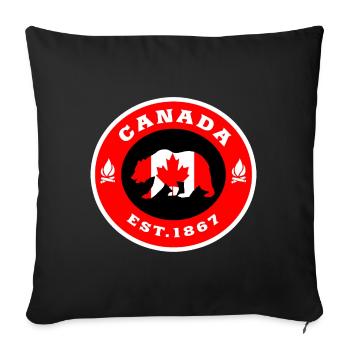 Canada Bear Flag North America Gift - Sofa pillowcase 17,3'' x 17,3'' (45 x 45 cm) - black - Front