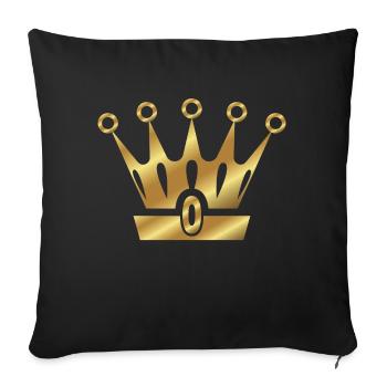 Couronne de couronnes King Queen JGA Wedding Bride Bräu - Housse de coussin décorative 45 x 45 cm - noir - Devant