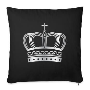 Couronne de couronnes King Queen JGA Wedding Bride Bräu - Housse de coussin décorative 45 x 45 cm - noir - Devant
