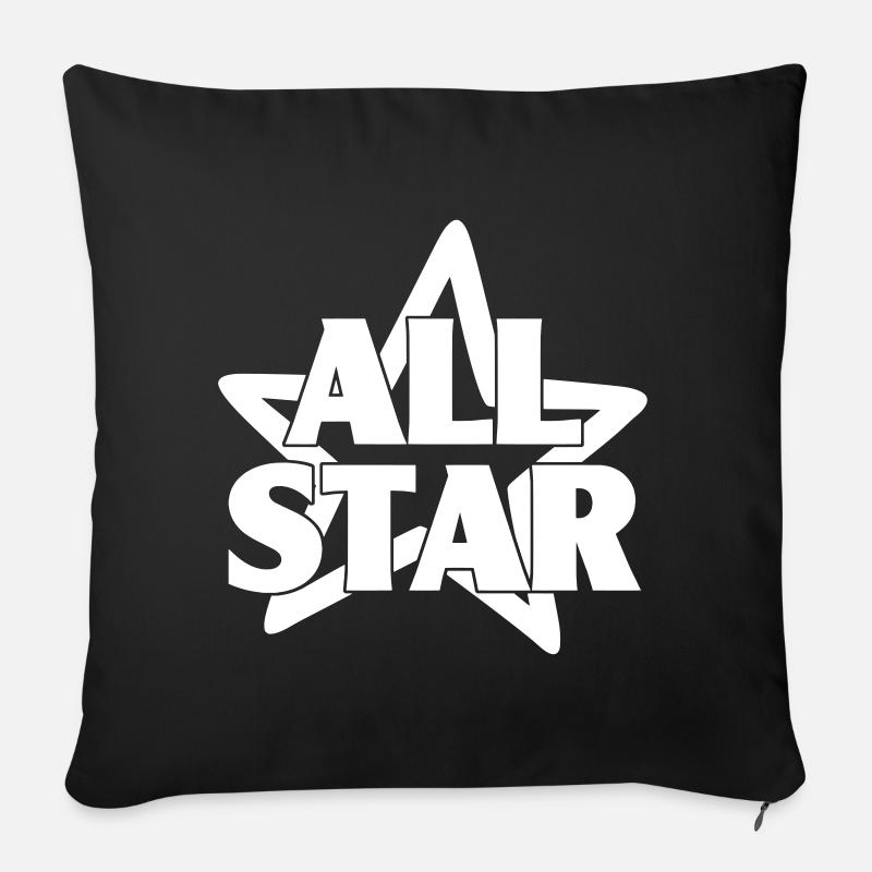 Star All Star - Housse de coussin décorative 45 x 45 cm - noir